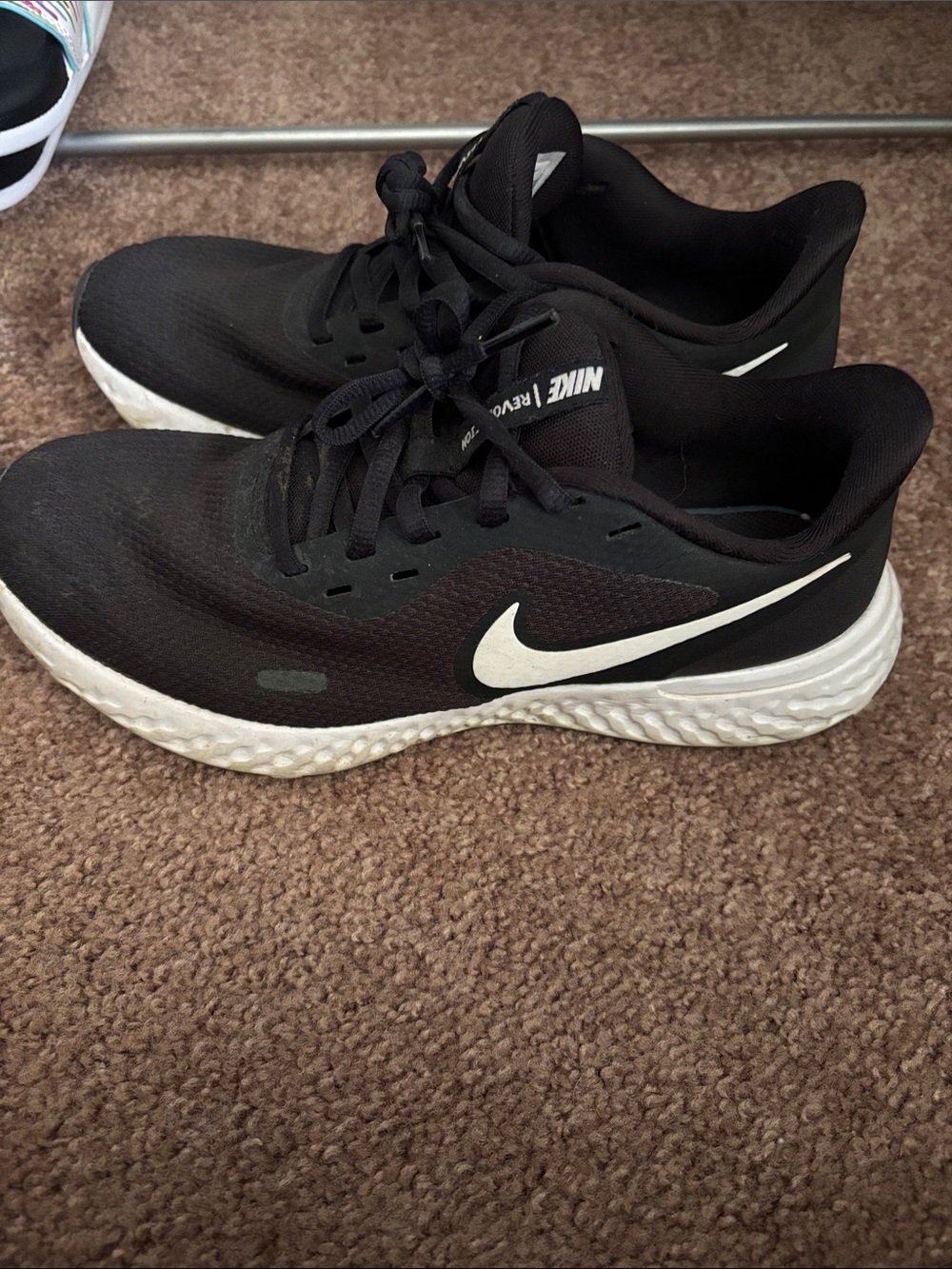 Nike Revolution Running Shoes Women’s Size 8 Black White Athletic Sneakers